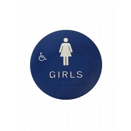 Don-Jo Girls Circle Blue Bathroom Sign CHS5
